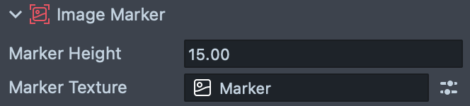Image Marker in the Asset Browser panel with size set to 15 in Lens Studio.
