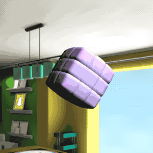 Animation of a cube spinning with a unique material added