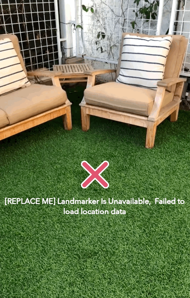 Amimation showcasing the Location Failed To Load hint