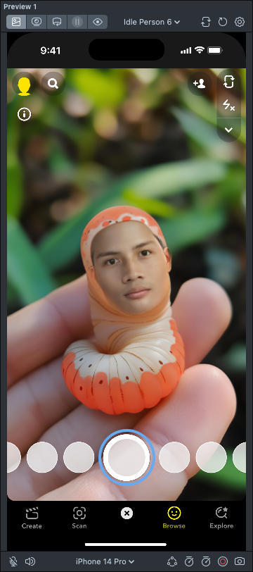 Result of the face swap with template face replaced by the user&#39;s face