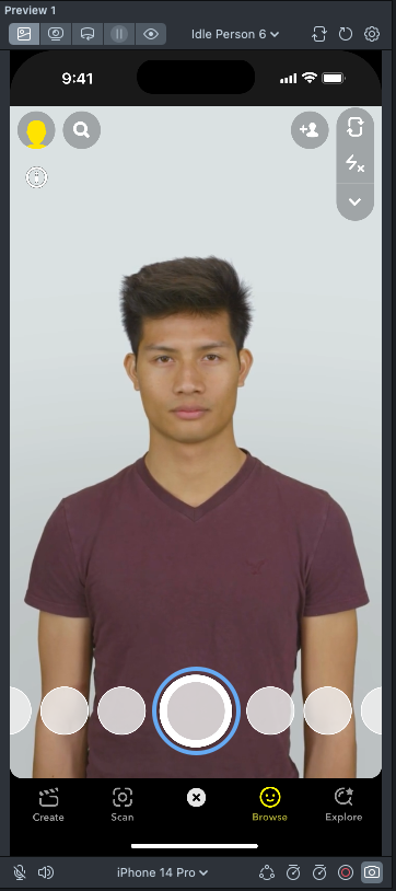 Screenshot of the Preview panel with Idle Person 6 preview