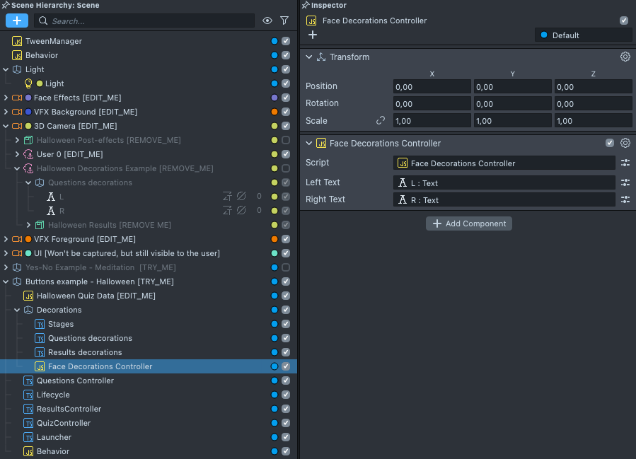 Halloween: face decorations script