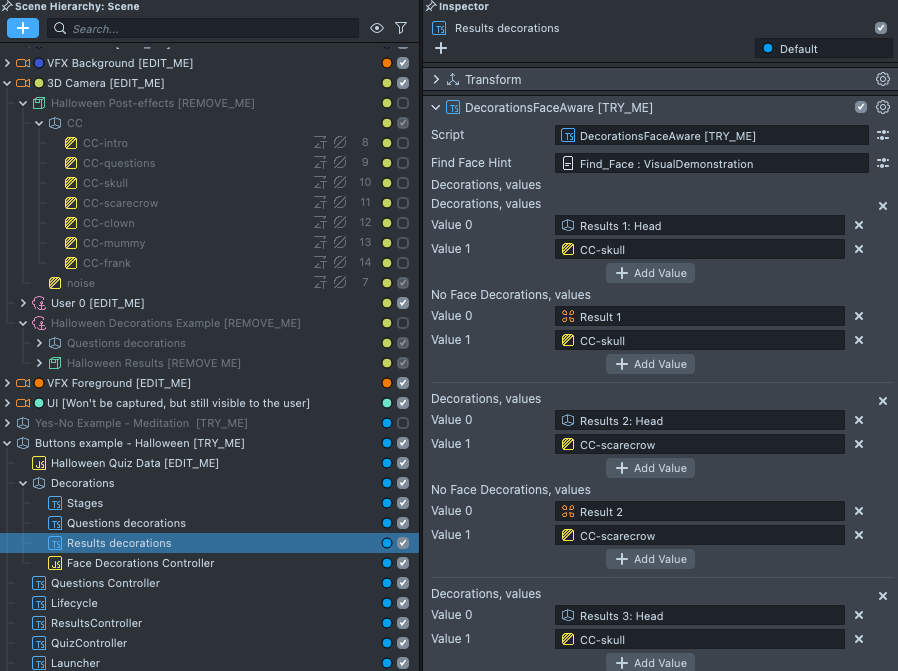 Halloween: result decorations
