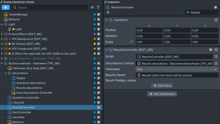 Halloween: results controller