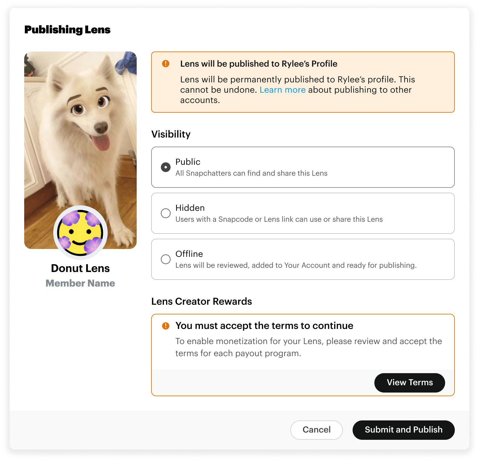 Accept program terms
