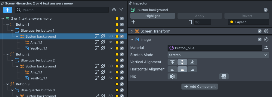 Meditation: button prefab