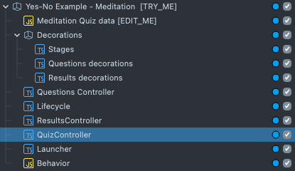 Meditation: quiz controller location