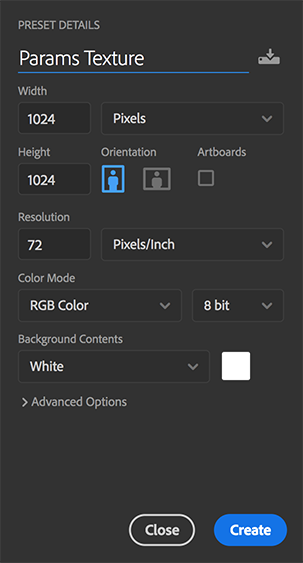 PARAMS texturing in Photoshop
