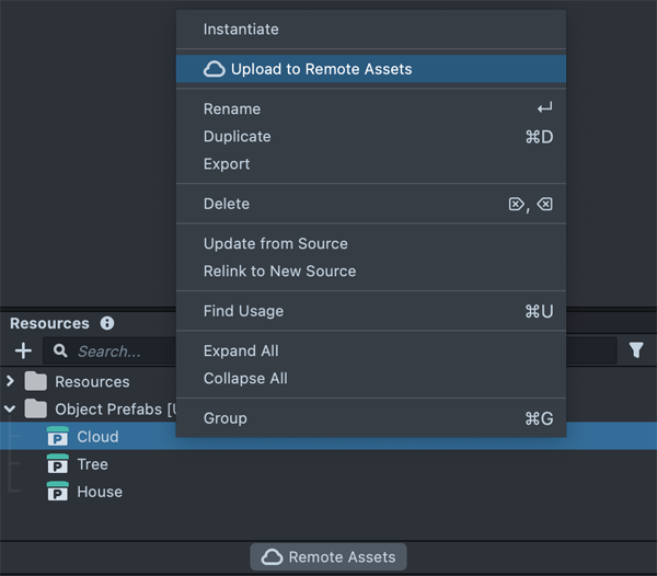 Upload Remote Assets