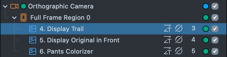Static picture of Display Objects under Orthographic Cameras
