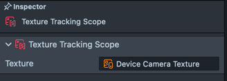 Screenshot of the Inspector, showing the Texture Tracking scope config
