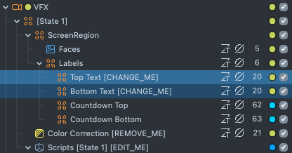 Variant  1  label  objects