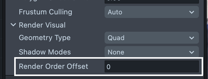 Render Order Offset in the Output node inspector