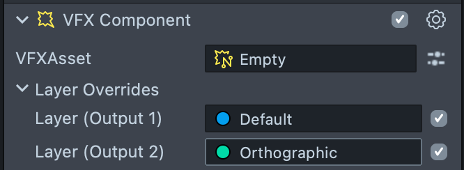 Layer Overrides in the VFX Component inspector