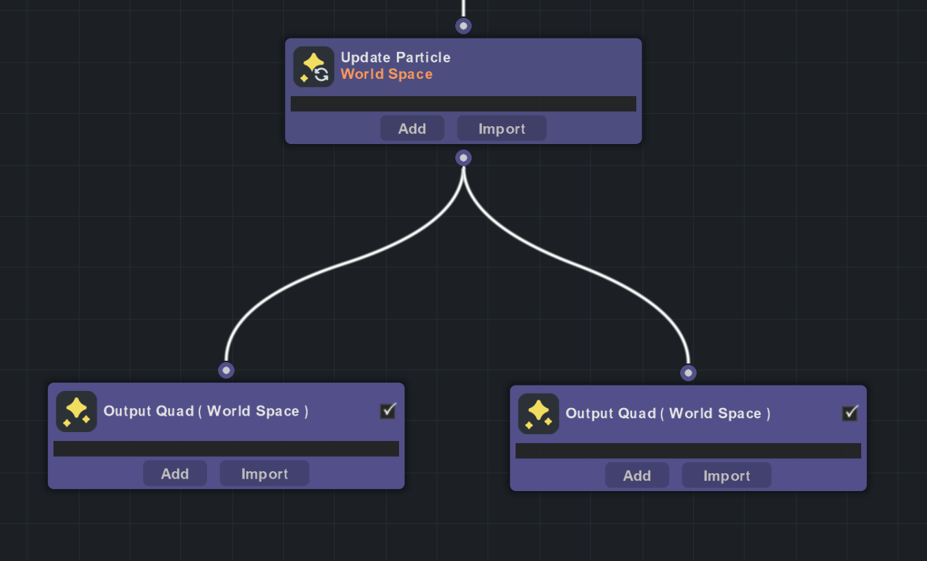 Two Output nodes in a VFX graph