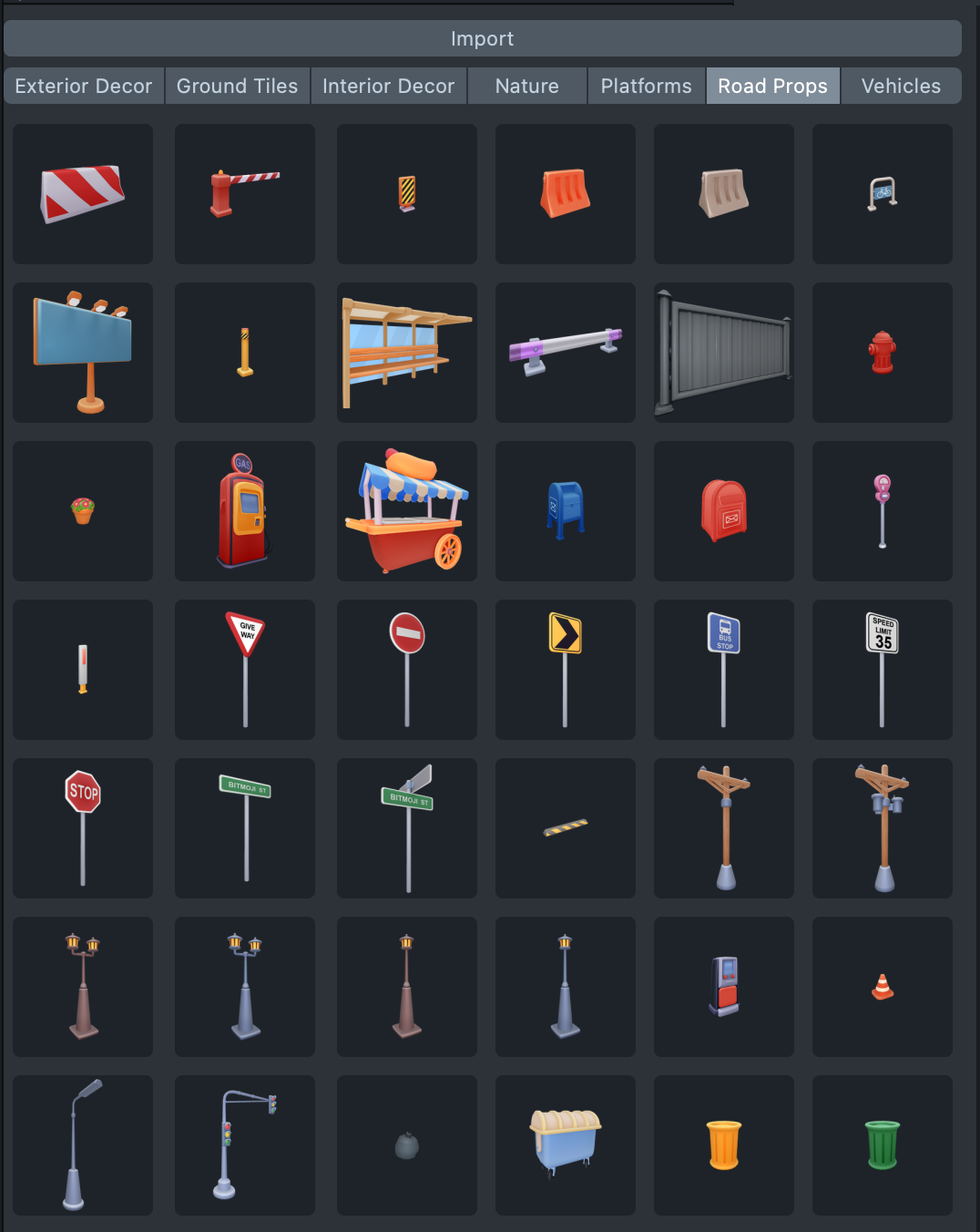 Asset Library: Road Props